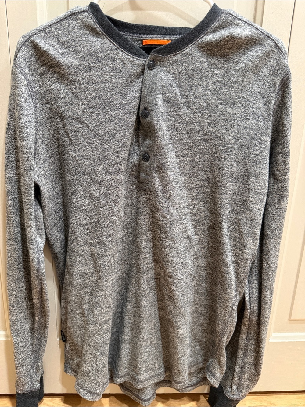 Jack Spade Men's Grey Henley Long-Sleeve Shirt